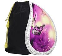 M MEILINXU Urne funéraire décorative en Forme de Papillon Violet pour Cendres humaines - À Afficher à la Maison ou à la Niche, urne en Forme de Goutte en Aluminium gravée pour Cendres Adultes, Femmes