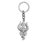 M Men Style Lord Shiv Shankar Trishul Damru Om Porte-clés et porte-clés pour vélos, voitures, sacs en métal zinc argenté pour homme et femme