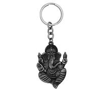 M Men Style Médaillon Hindou God of Beginnings Lord Shree Ganesh Shiva' Son avec chaîne en métal de zinc gris 00 porte-clés et porte-clés cadeau pour homme et femme, gris, taille unique