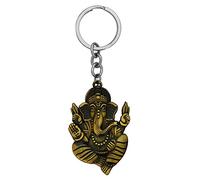 M Men Style Médaillon « Hindou God of Beginnings Lord Shree Ganesh Shiva' Son » avec chaîne en zinc vert 00 porte-clés et porte-clés cadeau pour homme et femme, vert, taille unique