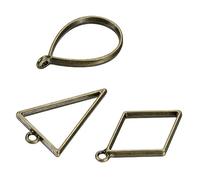 M METERXITY 1 Ensemble/30pcs Ouvert Lunettes pour Résine - Creux Cadres Alliage gouttes Forme, Triangle, Rhombe, Appliquer à DIY Artisanat Pendentifs Pressé Fleurs (Bronze)