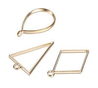 M METERXITY 1 Ensemble/30pcs Ouvert Lunettes pour Résine - Creux Cadres Alliage gouttes Forme, Triangle, Rhombe, Appliquer à DIY Artisanat Pendentifs Pressé Fleurs (Or Ton)