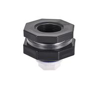 M METERXITY 1 Ensemble PVC Passe-cloison Raccord - Fileté Passe-cloison Eau Réservoir Connecteur, avec Bouchon Raccord, Appliquer à Robinets, (G3/4 Filetage, Gris Blanc)