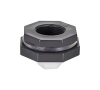 M METERXITY 1 Ensemble PVC Passe-cloison Raccord - Fileté Passe-cloison Eau Réservoir Connecteur, avec Bouchon Raccord, Appliquer à Robinets, (G1 Filetage, Gris Blanc)