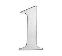 M METERXITY 1 Pcs Numéro de Maison auto-Adhésif, 3 Pouces en Acier Inoxydable 304 Numéro de Boîte aux Lettres Numéro d'Adresse pour Maison/Bureau/Hôtel/Ferme [Numéro 1, Argent]