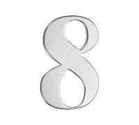 M METERXITY 1 Pcs Numéro de Maison autocollant, 2 Pouce en Acier Inoxydable 304 Numéro de Boîte aux Lettres Numéro d'Adresse pour la Maison/Bureau/Hôtel/Ferme [Numéro 8, Argenté]