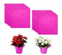 M METERXITY 10-Pack Feuille D'Aluminium Pour Plantes En Pot, 40 x 40 Cm Couverture En Aluminium Pour Fleurs Pour Mariage/Anniversaire/Saint-Valentin/Thé, Papier D'Emballage [Magenta]