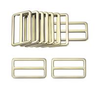 M METERXITY 10-Pack Tri Glide Metal Buckles, 1-1/2 Inch Zinc Alloy Slider Belt Strap Adjuster pour Strap Keeper/Bag Straps/Dog Collars, Webbing Strap Buckles [Brown]