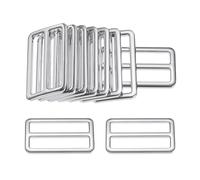 M METERXITY 10-Pack Tri Glide Metal Buckles, 1-1/2 Inch Zinc Alloy Slider Belt Strap Adjuster pour Strap Keeper/Bag Straps/Dog Collars, Webbing Strap Buckles [Silvery]
