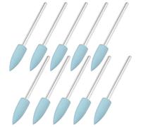 M METERXITY 10-Pcs Meule À Polir Pointue En Silicone, 0.23 Pouce(6mm) Dia Kit De Polissage Pour Bijoux/Produits En Os/Sculptures De Jade, Outil Rotatif 600 Grains [Bleu Clair]