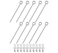 M METERXITY 10-Sets Boulons à œillet en acier inoxydable M6x200mm Boulon à œillet à épaulement pour levage avec écrous rondelles filetage mâle bague boulons à œillet longueur 7.87 pouce