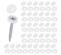 M METERXITY 100-Pack Bouchons À Charnière en Plastique pour Vis, Bouchons pour Vis À Volet De 4mm, Caches À Clapet Pliant, Couchure De Protection Têtes De Vis M3 M4 M5 [Blanc]