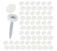 M METERXITY 100-Pack Cache-Vis À Charnière en Plastique, Vis À Volet De 3mm avec Caps, Caches Rondelles À Rabat, Couverture De Protection À Rabat pour Têtes De Vis M3 M4 M5 [Blanc Chaud]