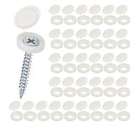 M METERXITY 100-Pack Cache-Vis À Charnière en Plastique, Vis À Volet De 5mm avec Coques, Couvre-Écrous À Rabattement, Protection Rabattable pour Têtes De Vis M3 M4 M5 [Blanc Chaud]