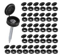 M METERXITY 100-Pack Coque À Charnière en Plastique pour Vis, Vis À Volet De 4mm avec Coques, Couvre-Écrous À Rabat, Protection À Charnière pour Têtes De Vis M3 M4 M5 [Noir]