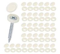 M METERXITY 100-Pack Plastique Charnière Vis Couvercle Caps, 5mm Volet Vis avec Caps, Pliant Snap Couvre Rondelle, Rondelle Flip Protection Couvrant M3 M4 M5 Vis Têtes [Beige]