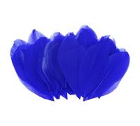 M METERXITY 100-Pack Plumes d'oie, 1.6-3 Pouce / 4-8cm en Vrac Plumes d'oie Naturelles pour Bricolage/Mariage/Attrape-Reves/Decorations Artisanales DIY[Sapphire Blue]