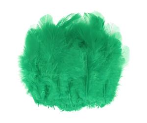 M METERXITY 100-Pack Saddle Hackle Rooster Feather, 1.6-3 inch / 4-8cm Bulk Natural Fluffy Feathers pour Crafting/Wedding/Dream Catcher/DIY Crafts Decorations [Grass Green]