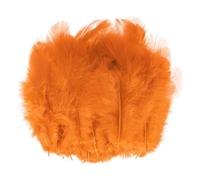M METERXITY 100-Pack Saddle Hackle Rooster Feather, 1.6-3 Pouce / 4-8cm en Vrac Plumes Naturelles Duveteuses pour Artisanat/Mariage/Attrape-Rêves/Décorations DIY Artisanales [Orange]