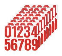 M METERXITY 12 Feuilles d'Autocollants avec Chiffres, 10cm Vinyle 0-9 auto-Adhésif autocollants Étanches pour Numéros de Boîte aux Lettres pour Maison/Panneau/Adresse [120 Pièces, Rouge]