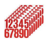 M METERXITY 12 Feuilles d'Autocollants avec Chiffres, 7,6cm Vinyle 0-9 auto-Adhésif autocollants Étanches pour Numéros de Boîte aux Lettres pour Maison/Panneau/Adresse [120 Pièces, Rouge]