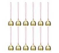 M METERXITY 12 Pcs Cloches Suspendues, Petites Cloches Décoratives Carillons Éoliens Cloche Vintage Clochettes pour Décoration de Noël/Maison/Fenêtre/Porte/Jardin, Pendentif [Doré, Rouge]