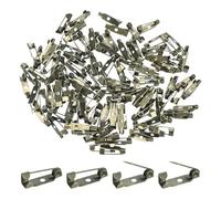 M METERXITY 120-Pack Bar Pins, 0.6 inch Brooch Pin Backs Safety Clasp pour Badges/Name Tags/Corsage/DIY Crafting Sewing Fabric, Metal Boutonnieres Locking Pin-Backing [15mm, Bronze Tone]