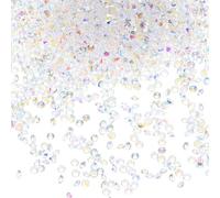M METERXITY 14400-Pcs Diamants En Acrylique, 0.12 Pouce/3mm Confettis Cristaux Pour Mariage Remplissage De Vases/Artisanat, Pierres En Acrylique [Blanc AB]