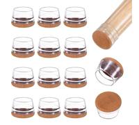 M METERXITY 16-Pack Protège-Pieds De Chaise, 1.18-1.41 inch Rondes en Feutre pour Meubles pour Parquets/Laminés/Moquettes, Chaussettes De Protection pour Pieds De Chaise [Brun Transparent]