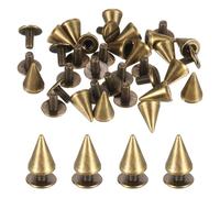 M METERXITY 18-Kit Pointes Clous Rivetés 10x7 mm Pointes Coniques en Laiton Riveté Style Punk Rivets Rapides Vis À Pointes pour Vêtements/Chaussures/Bricolage Cuir/Vêtements Tissu Ton Bronze