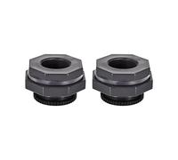 M METERXITY 2 Ensemble PVC Passe-cloison Raccord - Fileté Passe-cloison Eau Réservoir Connecteur, avec Prise Raccord, Appliquer à Aquariums, Pluie Seaux, (G1 Filetage, Gris)