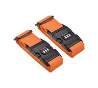M METERXITY 2 Lot Bagage Sangles Valise Courroies- Voyage Combination Serrure Réglable Bagage Accessoires avec Boucle, Appliquer pour Valises (79x2 Pouce, Orange)