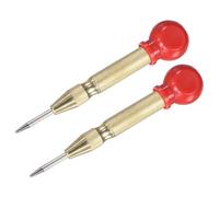 M METERXITY 2-Pack Automatic Center Punch, 133mm HSS Spring Loaded Nail Punch With Palm Cushion Cap Pour Steel Plate/Wooden Board/Glass, Adjustable Impact Punch Window Breaker Tool [Gold Tone]