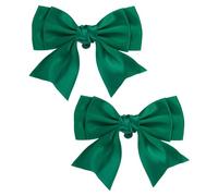 M METERXITY 2-Pack Bow Shoe Clips, Satin Elegant Detachable Shoe Buckle Cute Bowknot Shoes Clip Removable pour Women/DIY Decor/Hair/Bag/Clothing/Wedding/Party/Prom Accessories [Dark Green]