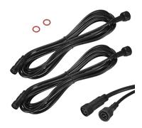 M METERXITY 2-Pack Cable D'Extension Etanche, Cable D'Extension 2 Broches 9.84 Ft/3m avec Connecteurs Male Et Femelle 18AWG IP67 pour Spotlights Exterieurs/LED Deck Lights [Black]