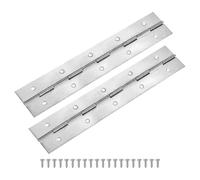 M METERXITY 2-Pack Charnières À Piano, 10 Inch / 250mm Charnière Continue En Acier Inoxydable Avec Trous Et Vis Pour Porte De Stockage [2x 0.04"/ 50x 1mm Largeur Ouverte Épaisse, Ton Argenté]