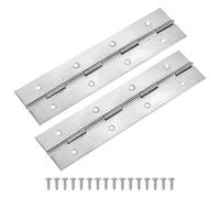 M METERXITY 2-Pack Charnières Piano, 8 Pouces / 200mm Charnière Continue En Acier Inoxydable Avec Trous Et Vis Pour Portes [2x 0.04"/ 50x 1mm Largeur Ouverte Épaisse, Ton Argenté]