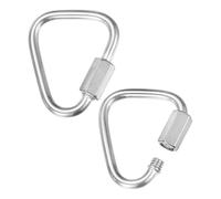M METERXITY 2-Pack Connecteur Rapide De Chaîne, M3.5 1/8" Acier Inoxydable 316 Triangle Maillon Chaîne pour Swing/Camping/Sac À Dos, Anneau À Vis e Torsion Maillon De Chaîne [Argent]