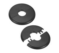 M METERXITY 2-Pack Flasque Murale Divisee Plaques De Plomberie Noir | Pour 0.8 Inch/20mm OD Pipe ABS, Plaque Rondelle Ronde Auto-Adhesive, Pour Tuyau D'Eau/Robinet
