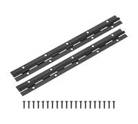 M METERXITY 2-Pack Paumelles À Queue D'aronde, 12 Pouces / 300mm Charnière Continue En Acier Inoxydable Avec Trous Et Vis Pour Portes [1.2x 0.06"/ 30x 1.5mm Largeur Ouverte Épaisse, Noir]