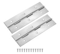 M METERXITY 2-Pack Paumelles À Queue D'Aronde, 6 Pouces / 150mm Charnières Continues En Acier Inoxydable Avec Trous Et Vis Pour Portes [2x 0.04"/ 50x 1mm Largeur Ouverte Épaisse, Ton Argenté]