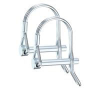 M METERXITY 2-Pack Pince D'Attelage Pour Remorque, Diamètre 3/16" Longueur 1.18" Acier Carbone Galvanisé Rond Arc Verrou Fil Pince D'Attelage Pour Remorques Agricoles, Pince D'Attelage