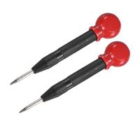 M METERXITY 2-Pack Pointeau Automatique, 133mm Pointeau À Ressort En HSS Avec Capuchon De Paume Pour Tôle/Bois/Verre, Outil De Brise-Glace À Impact Réglable [Noir]