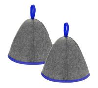 M METERXITY 2-Pack Sauna Hat Feutre pour Hommes et Femmes, Gris, Bleu | Bonnet Sauna, Unisexe, Accessoires Bain, Protection Tête, Banya, Salle Vapeur, Salle Chaude, Sessions Sueur