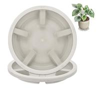 M METERXITY 2-Pack Soucoupes pour Plantes, 5 Pouces 12.6cm OD Anti-Rot Root Resin Soucoupes pour Intérieur/Extérieur, Plateau De Larme [3.7 Pouces ID, Gris Clair]