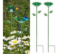 M METERXITY 2-Pack Station D'Abreuvement pour Abeilles, 64cm/25 inch Bain en Fer pour Abeilles pour Jardin Abreuvoir, Bol Coloré pour Papillons pour Environnement Extérieur/Jardin/Cour [Vert]