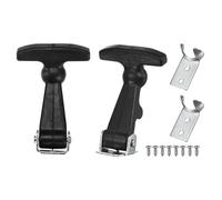 M METERXITY 2-Pack Verrou A Capot Elastique SPCC En Caoutchouc, 2" Loquets Souples A Poignee En T Avec Supports Et Vis Pour Boite A Outils/Camping-Cars/Moteur De Vehicule/Capot [Noir Argent]