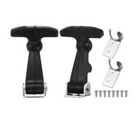 M METERXITY 2-Pack Verrou De Capot En Caoutchouc SPCC Élastique, 2.6" Loquets Poignée En T En Caoutchouc Flexible Avec Vis Pour Boîte À Outils/Capot [Noir Argenté]