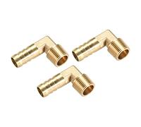 M METERXITY 2 Paquet Laiton Tuyau Barbillon Raccords - 90 Degré Coude Laiton 12mm Barbelé Réducteur Appliquer à Eau Carburant (3/8 PT Mâle Tuyau)