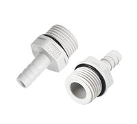 M METERXITY 2 Paquet Raccord Tuyau Eau Frigo - PVC Tuyau Connecteur pour Transport Eau, Air, Appliquer à Machines, Industrie (0.31" Barbillon x 1/2" G Mâle Fil, Gris)